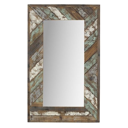 RICKIS RUGS Brogan Distressed Wood Slat Wall Mirror - Multicolor RI2522546